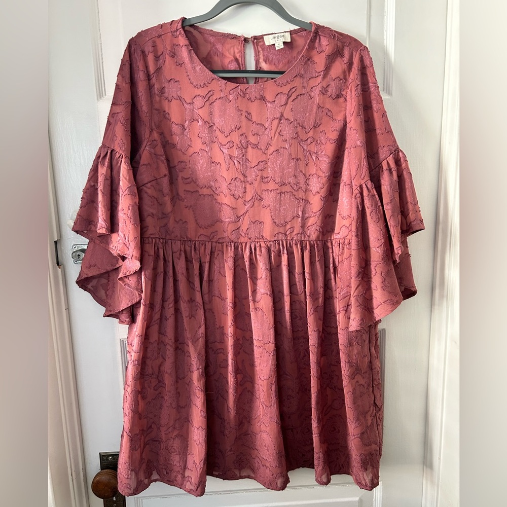 Boutique Dark Mauve Floral Dress